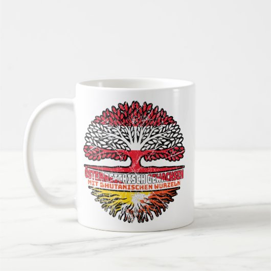 Bhutan Bhutanisch Österreichisch Baum コーヒーマグカップ (左)