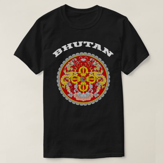 Bhutan Coat of Arms Souvenir Gift Flag Bhutanese Tシャツ (デザイン正面)