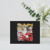 Bhutan Flag Distressed ポストカード (スタンド正面)