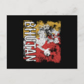 Bhutan Flag Distressed ポストカード (正面)