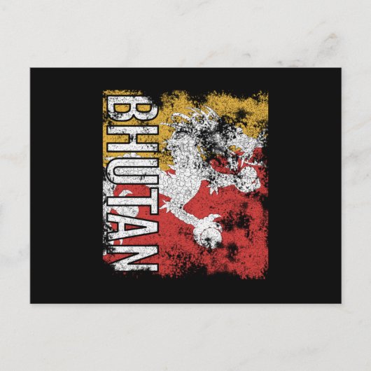 Bhutan Flag Distressed ポストカード (正面)