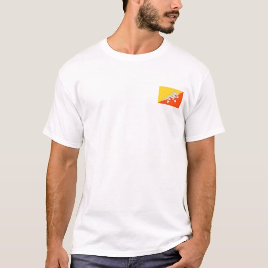 Bhutan Flag T-Shirt, Patriotic T-Shirts, Tシャツ (正面)