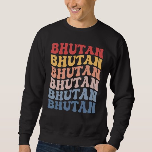 Bhutan Groovy Retro Bhutanese スウェットシャツ (正面)