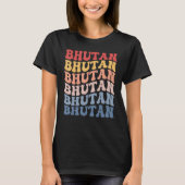 Bhutan Groovy Retro Bhutanese Tシャツ (正面)