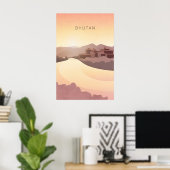 Bhutan Minimal Travel Poster ポスター (ホームオフィス)