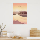 Bhutan Minimal Travel Poster ポスター (キッチン)