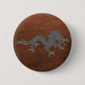 Bhutanese Dragon on Leather 缶バッジ (正面)