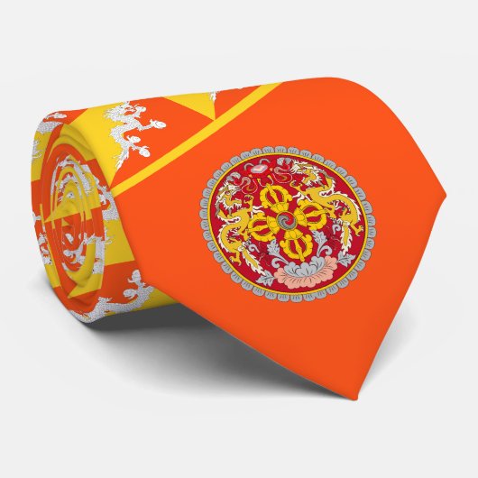 Bhutanese National Emblem and Flag, Bhutan ネクタイ (ロール)