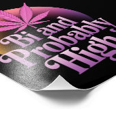 Biと恐らく高いバイセクシャルプライドフラグLGBT雑草 フォトプリント (角)