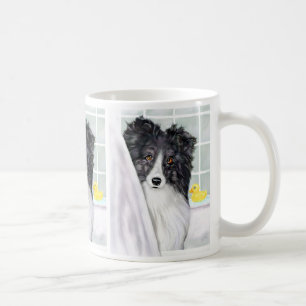 Biの黒いシェットランド・シープドッグのBath コーヒーマグカップ