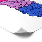 Biプライド猫LGBTバイセクシャル国旗かわいいかわいい猫P ポスター (角)