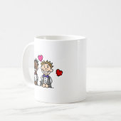 Bi人種的で陽気なカップル コーヒーマグカップ (正面左)