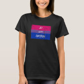 Bi妻エネル動揺してギー・バイセクシュアル国旗Lgbt Parad Tシャツ (正面)
