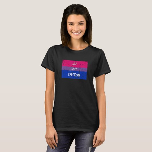 Bi妻エネル動揺してギー・バイセクシュアル国旗Lgbt Parad Tシャツ (正面フル)