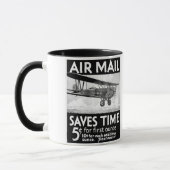 Bi植物とのヴィンテージの航空便ポスターデザイン マグカップ (左)