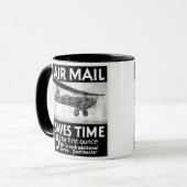 Bi植物とのヴィンテージの航空便ポスターデザイン マグカップ (正面左)