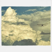 BI飛行機の雲 フリースブランケット (正面(横))