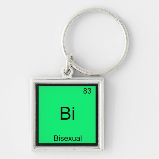 Bi - バイセクシャルの化学元素記号 楽しいデザイン キーホルダー (正面)