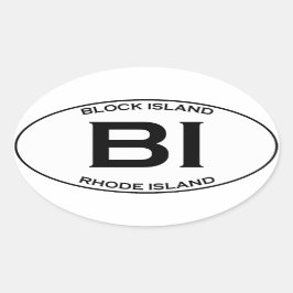 BI -ブロック島ロードアイランド 楕円形シール