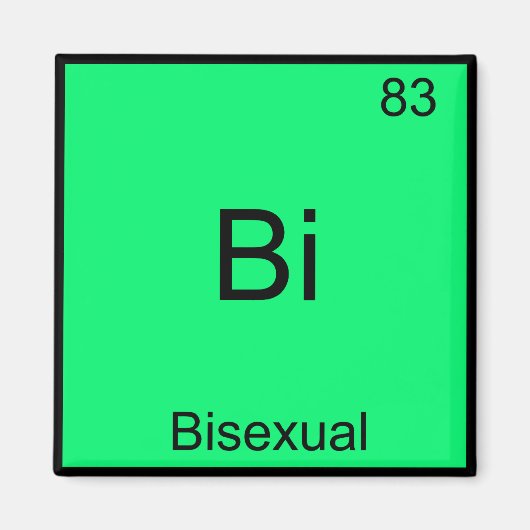 Bi – 両性化学元素の記号おもしろい マグネット (正面)
