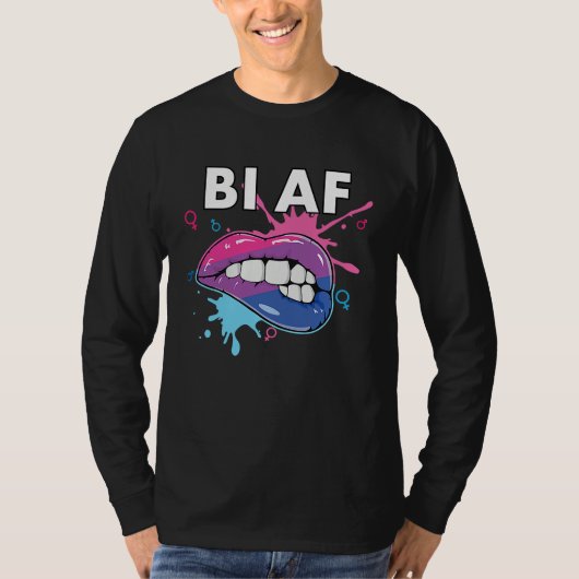 Bi AF Bisexual Rainbow Pride March Bisexuality LGB Tシャツ (正面)
