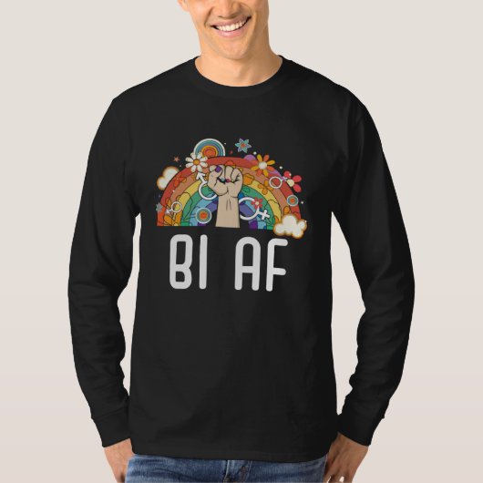 Bi AF Bisexual Rainbow Pride March Bisexuality LGB Tシャツ (正面)