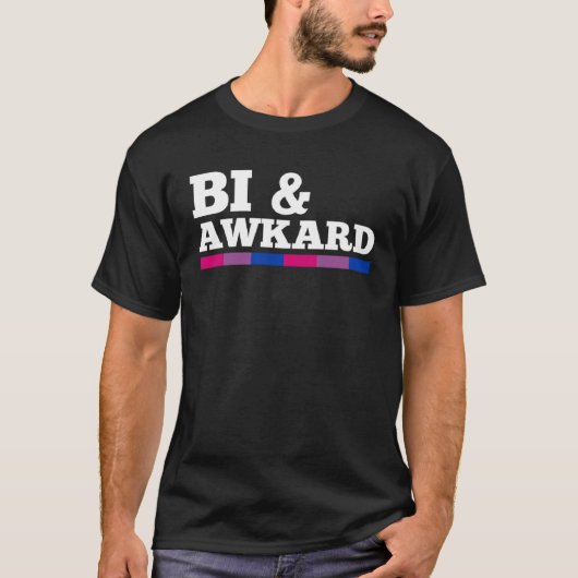 Bi And Awkward Bisexual Pride Flag Minimalist Styl Tシャツ (正面)