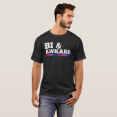 Bi And Awkward Bisexual Pride Flag Minimalist Styl Tシャツ (正面フル)