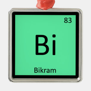 Bi - Bikramのヨガ化学周期表の記号 メタルオーナメント