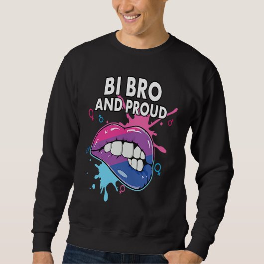 Bi Bro And Proud Bisexual Rainbow Pride Bisexualit スウェットシャツ (正面)