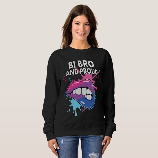 Bi Bro And Proud Bisexual Rainbow Pride Bisexualit スウェットシャツ (正面フル)