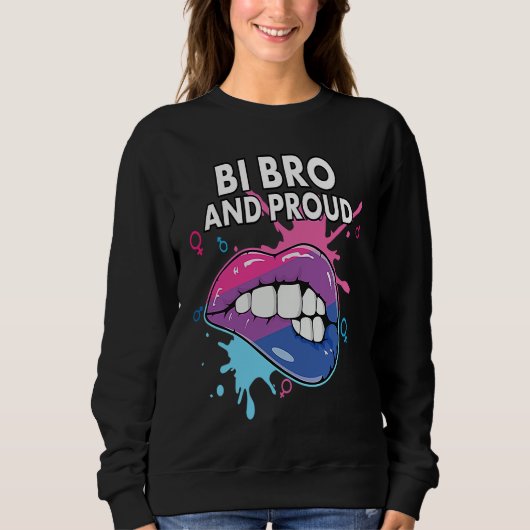Bi Bro And Proud Bisexual Rainbow Pride Bisexualit スウェットシャツ (正面)