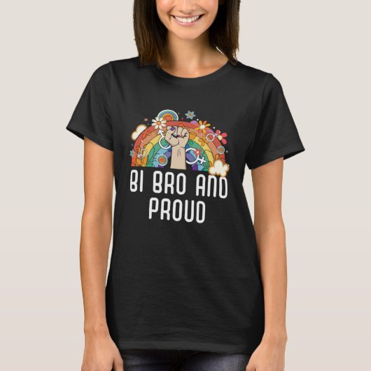 Bi Bro And Proud Bisexual Rainbow Pride Bisexualit Tシャツ (正面)