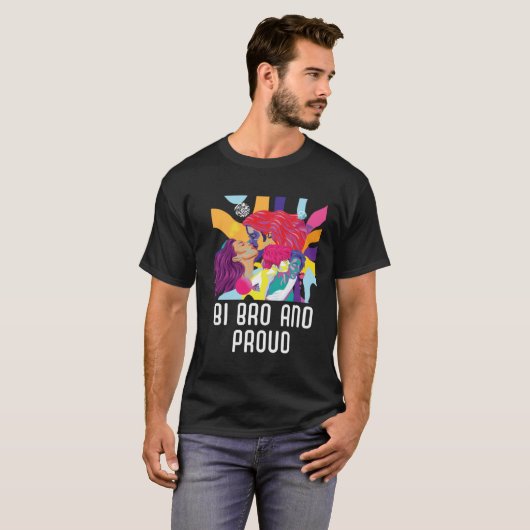 Bi Bro And Proud Bisexual Rainbow Pride Bisexualit Tシャツ (正面フル)