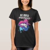 Bi Bro And Proud Bisexual Rainbow Pride Bisexualit Tシャツ (正面)