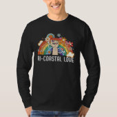 Bi Coastal Love Bisexual Rainbow Pride Bisexuality Tシャツ (正面)