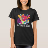 Bi Coastal Love Bisexual Rainbow Pride Bisexuality Tシャツ (正面)