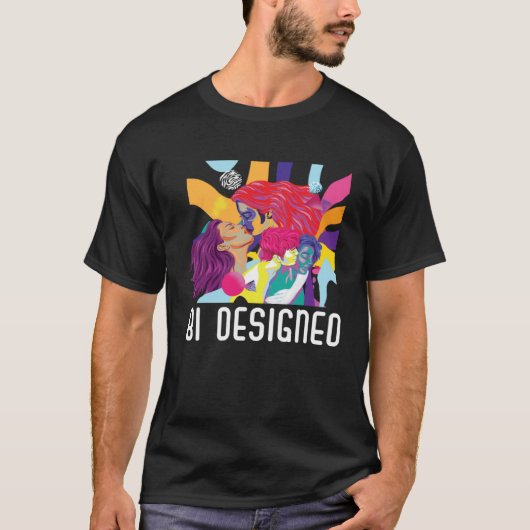 Bi Designed Bisexual Rainbow Pride March Bisexuali Tシャツ (正面)