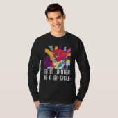 Bi In Winter Is A Bi cicle Bisexual Rainbow Pride Tシャツ (正面フル)