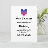 Bi LGBT同性愛者結婚ハート 招待状 (スタンド正面)