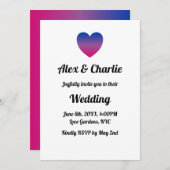 Bi LGBT同性愛者結婚ハート 招待状 (正面/裏面)