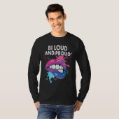 Bi Loud and Proud Bisexual Rainbow Pride Bisexuali Tシャツ (正面フル)
