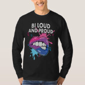 Bi Loud and Proud Bisexual Rainbow Pride Bisexuali Tシャツ (正面)
