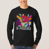 Bi Powered Bisexual Rainbow Pride March Bisexualit Tシャツ (正面)