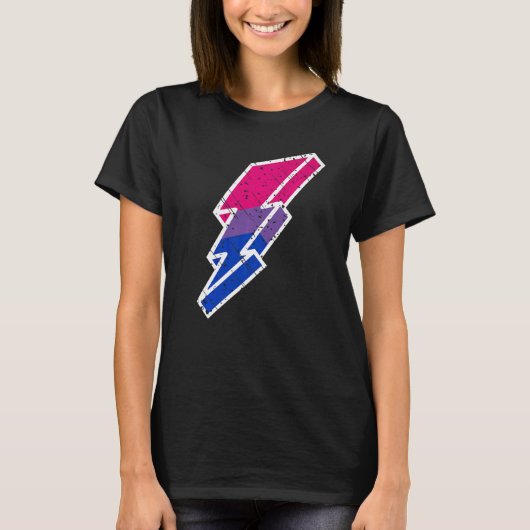 Bi Pride Lightning Bolt Cute Lgbtq Parade Subtle P Tシャツ (正面)