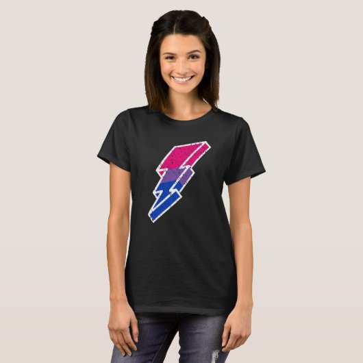 Bi Pride Lightning Bolt Cute Lgbtq Parade Subtle P Tシャツ (正面フル)