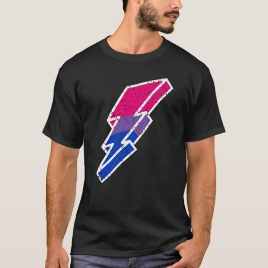 Bi Pride Lightning Bolt Cute Lgbtq Parade Subtle P Tシャツ (正面)