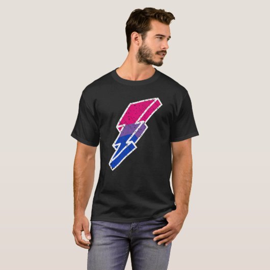 Bi Pride Lightning Bolt Cute Lgbtq Parade Subtle P Tシャツ (正面フル)