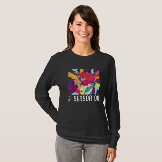Bi Sensor On Bisexual Rainbow Pride Bisexuality LG Tシャツ (正面フル)