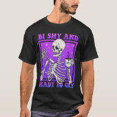 Bi Shy And Ready To Cry Lgbt Skeleton Bisexual Tシャツ (正面)